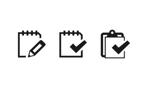 Notebook notes icons set. Vector EPS 10 Stock Illustration