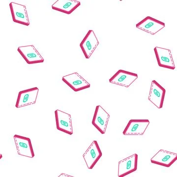 Notebook for notes isometric icon seamless pattern Illustrazione stock