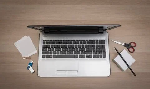 Notebook on office desk Foto stock