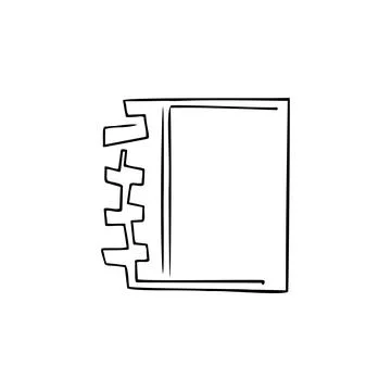 Notebook one line vector illustration art hand draw . Stock Illustration