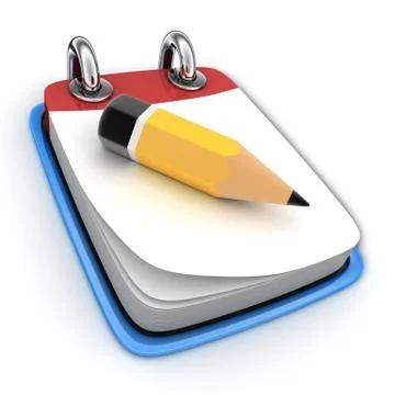 Notebook only on white background (done in 3d) Stockillustratie