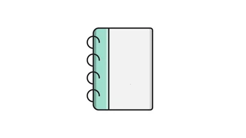 A notebook open with handwritten notes and a sketch of a person on the page. Stock Footage 335259515