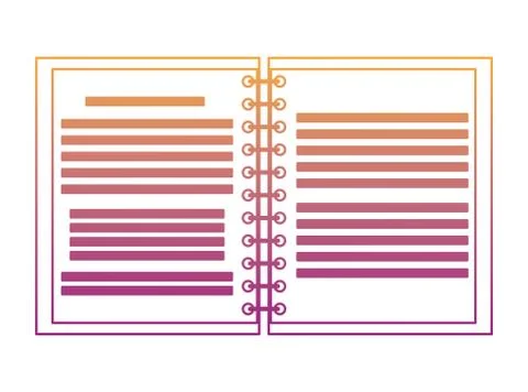 Notebook open isolated rainbow lines Stock Illustration