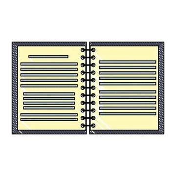Notebook open isolated scribble Stock Illustration