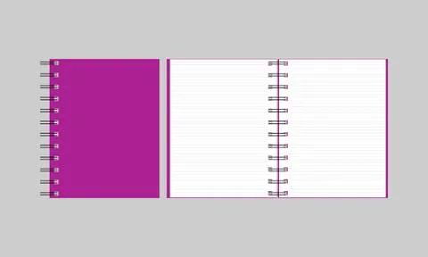 Notebook, open notebook isolated objects. Vector illustration Stock Illustration