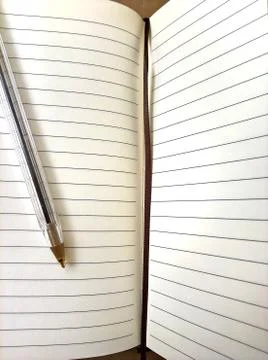 Notebook Open &amp; Pen Stock Photos