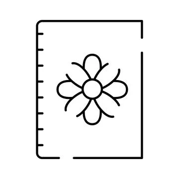 Notebook or diary with simple cover flower design Illustrazione stock