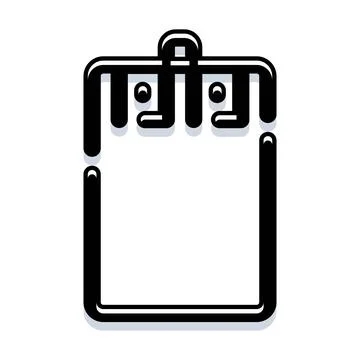 Notebook or notepad black outline icon design Stock Illustration