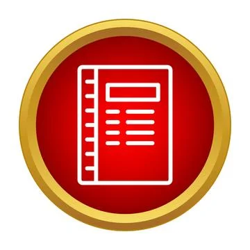 Notebook or planner icon in elegant golden circle Stock Illustration