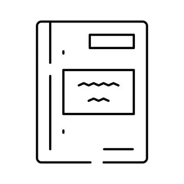 Notebook or textbook cover with line detail Stock Illustration