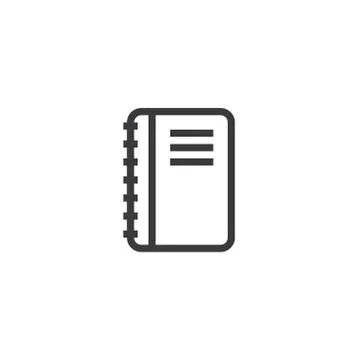 Notebook outline icon. isolated document paper note icon in thin line style f Stock Illustration