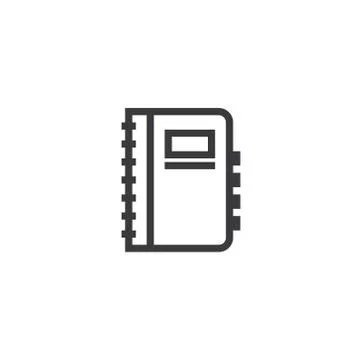 Notebook outline icon. isolated document paper note icon in thin line style f イラスト素材