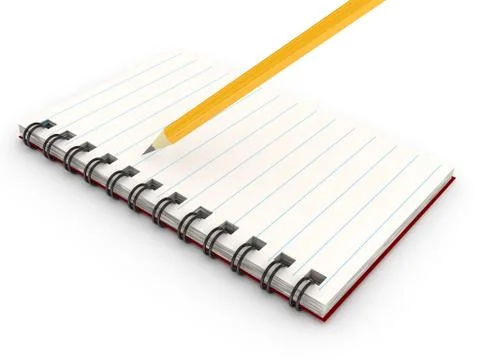 Notebook over white background Stock Illustration