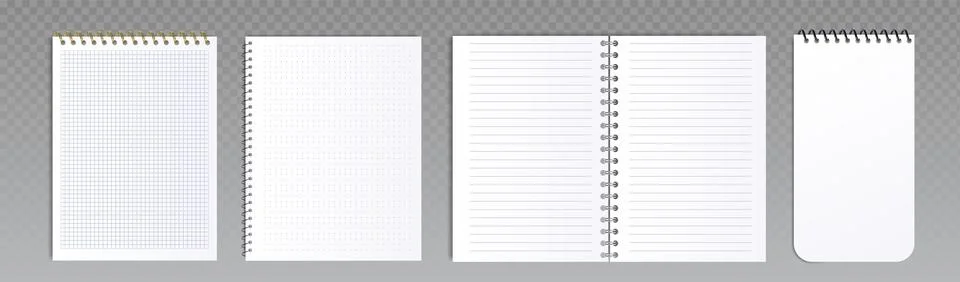 Notebook pages with spiral ring binder Illustrazione stock