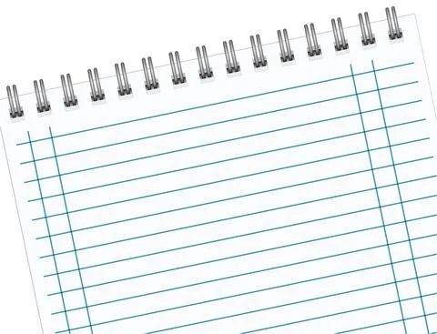 Notebook paper background black lines with margin Stock Illustration