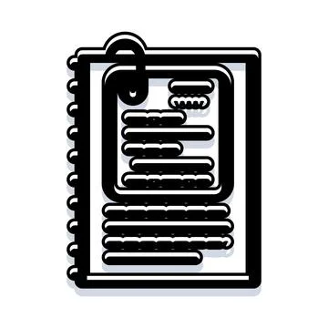 Notebook with paper clip holding important document Stock Illustration
