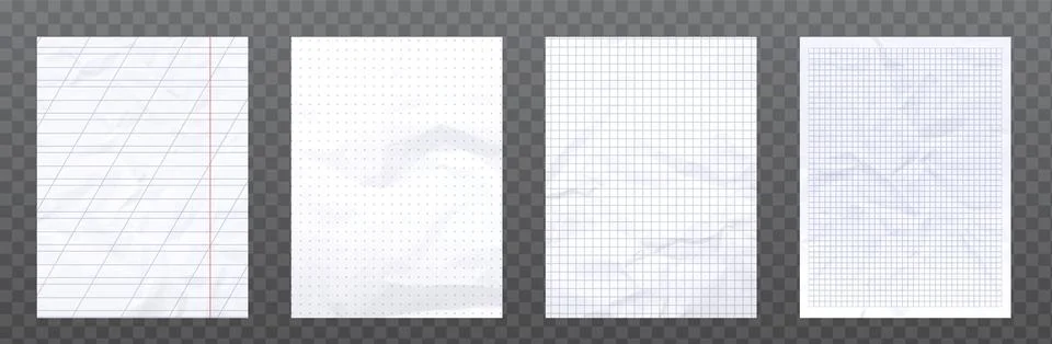 Notebook paper grid patterns 스톡 일러스트