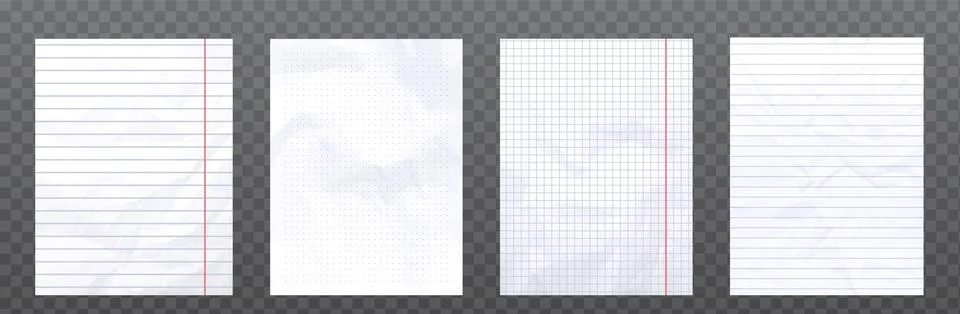 Notebook paper grid templates Illustrazione stock