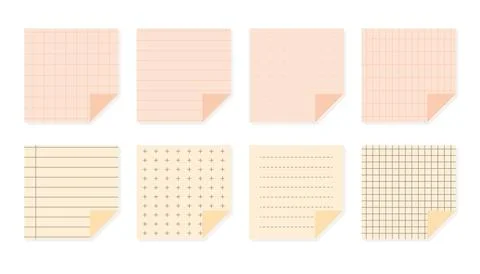 Notebook paper pastel notes sheet set vector Stock Illustration