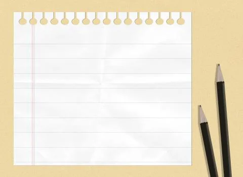 Notebook paper  with pencils Stock-Illustration