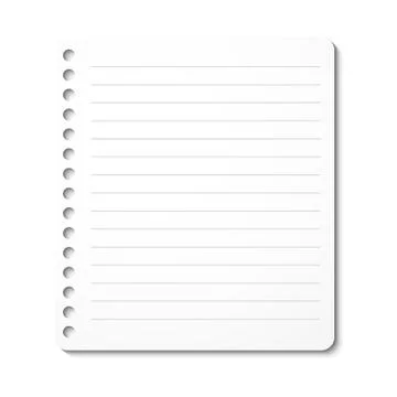 Notebook paper sheet Stock Illustration