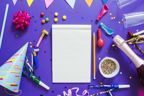 Notebook party decorations Stock Photos