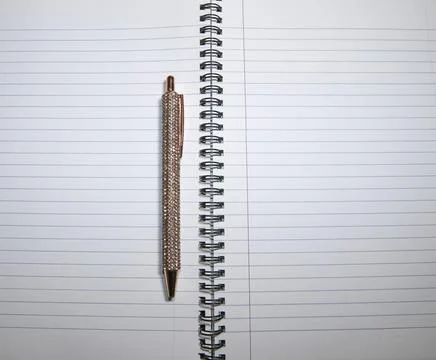 Notebook With Pen. Close-Up. Copy Space Stock Photos