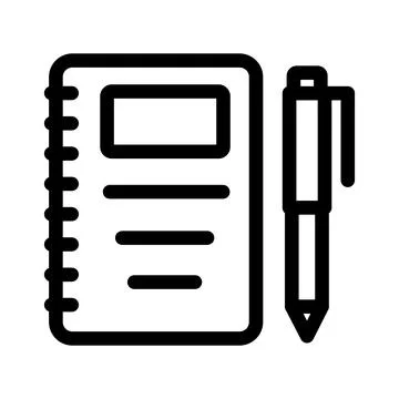 Notebook with pen icon for planning and productivity tools Illustration