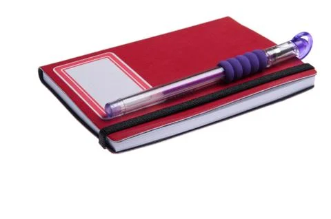 Notebook with pen Stock Photos
