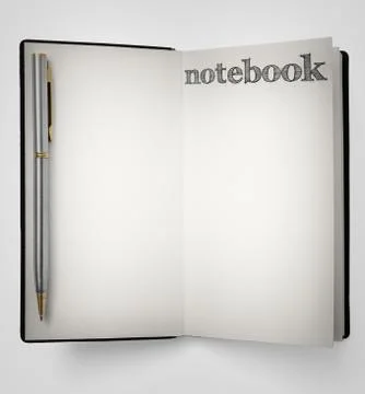 Notebook with pen Stock Photos