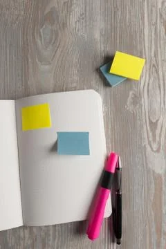 Notebook with pen Stock Photos