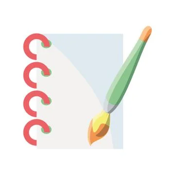 Notebook with pen on white background Stock Illustration