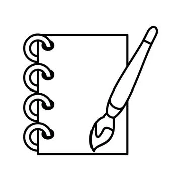 Notebook with pen on white background Stock Illustration