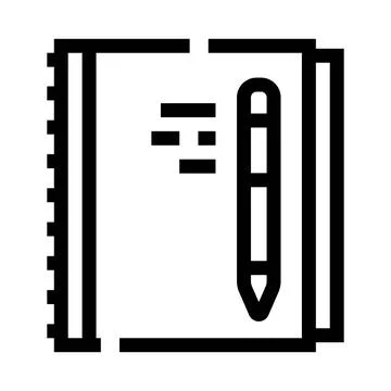 Notebook with pen for writing and learning concepts Stock Illustration