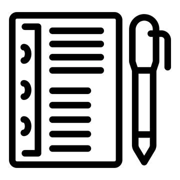 Notebook with pen for writing taking notes and planning Stock Illustration