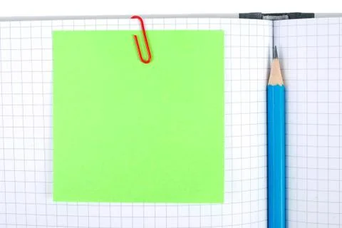 Notebook with pencil and bookmarks Stock Photos