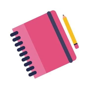 Notebook with pencil flat style icon Stockillustratie