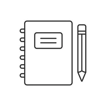 Notebook with pencil icon in flat style. Notepad document vector illustrati.. 스톡 일러스트