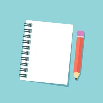 Notebook with pencil icon in flat style. Notepad document vector illustrati.. 스톡 일러스트