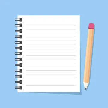 Notebook with pencil icon in flat style. Notepad document vector illustrati.. 스톡 일러스트