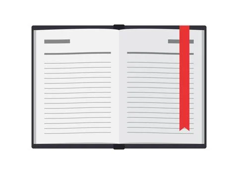 Notebook with pencil icon in flat style. Notepad document vector illustrati.. 스톡 일러스트