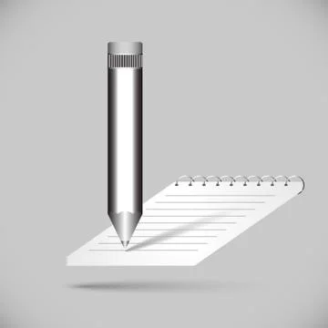 Notebook with pencil Stock Illustration