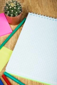 Notebook with pencil Stock Photos