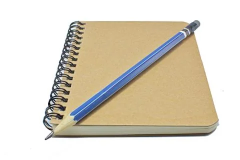 Notebook with pencil Stock Photos