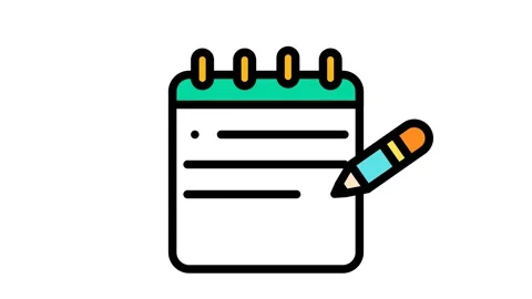 Notebook With Pencil Vector Icon Illustration Stock Footage 341960955