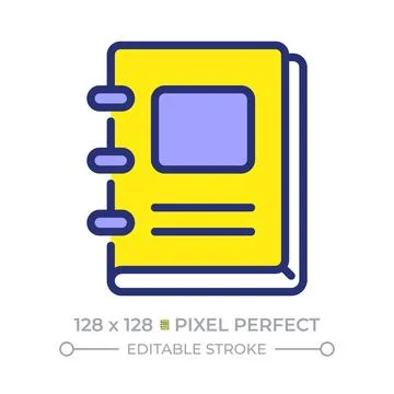 Notebook pixel perfect line color icon Stock Illustration