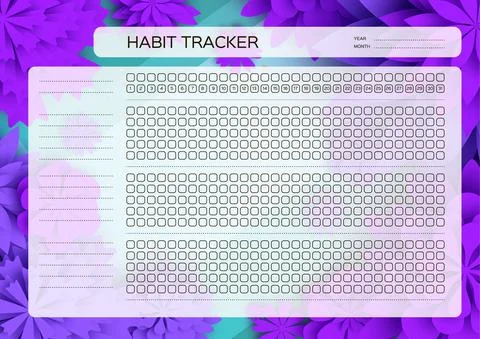 Notebook Planner. Habit tracker. Day challenge. Goal. Cute page for notes Illustrazione stock