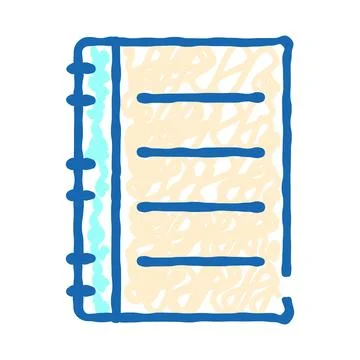 Notebook planner icon illustrating studying and learning Stock Illustration