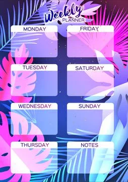 Notebook Planner. Weekly planner. Cute page for notes. Notebooks,decals, diary Stock Illustration