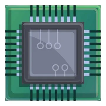 Notebook processor icon, cartoon style Stock Illustration